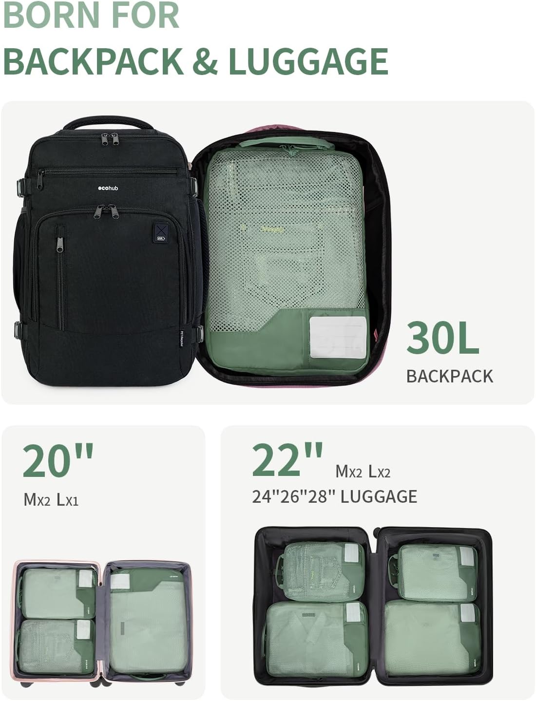4-Piece Compression Packing Cubes