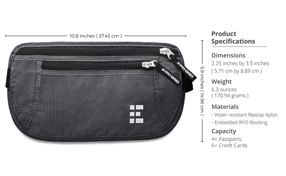 Zero Grid RFID Money Belt